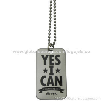Dog Tag, Measures 50 x 29mm, with Soft Enamel Color Filling